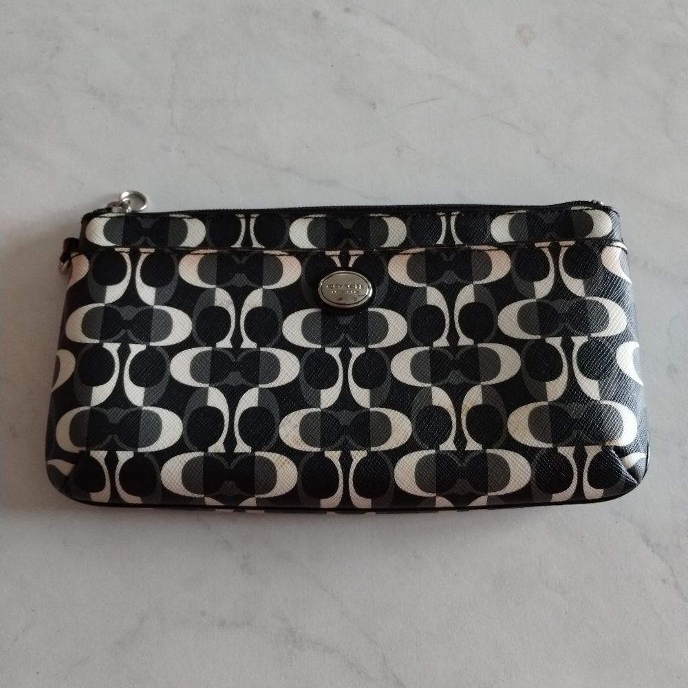 Coach Black Peyton Dream C Small Wristlet Wallet
